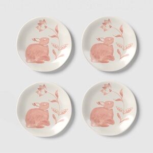 4pk 6" Pink Hand Painted Easter Stoneware Aralia Appetizer Plates - Threshold™